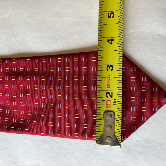 Louis Dell Olio Neck Tie Men’s Silk  made in ItalyGeometric Classic Preppy Red - Picture 7 of 7